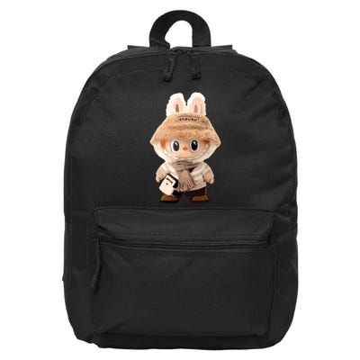 Cute Labubu Classic Pose Fun Labubu Lover Gifts 16 in Basic Backpack