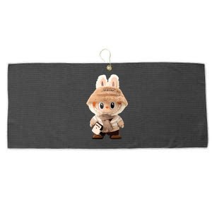 Cute Labubu Classic Pose Fun Labubu Lover Gifts Large Microfiber Waffle Golf Towel