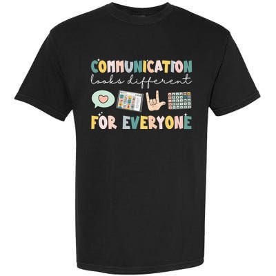 Communication Looks Different For Everyone Autism Awareness Garment-Dyed Heavyweight T-Shirt