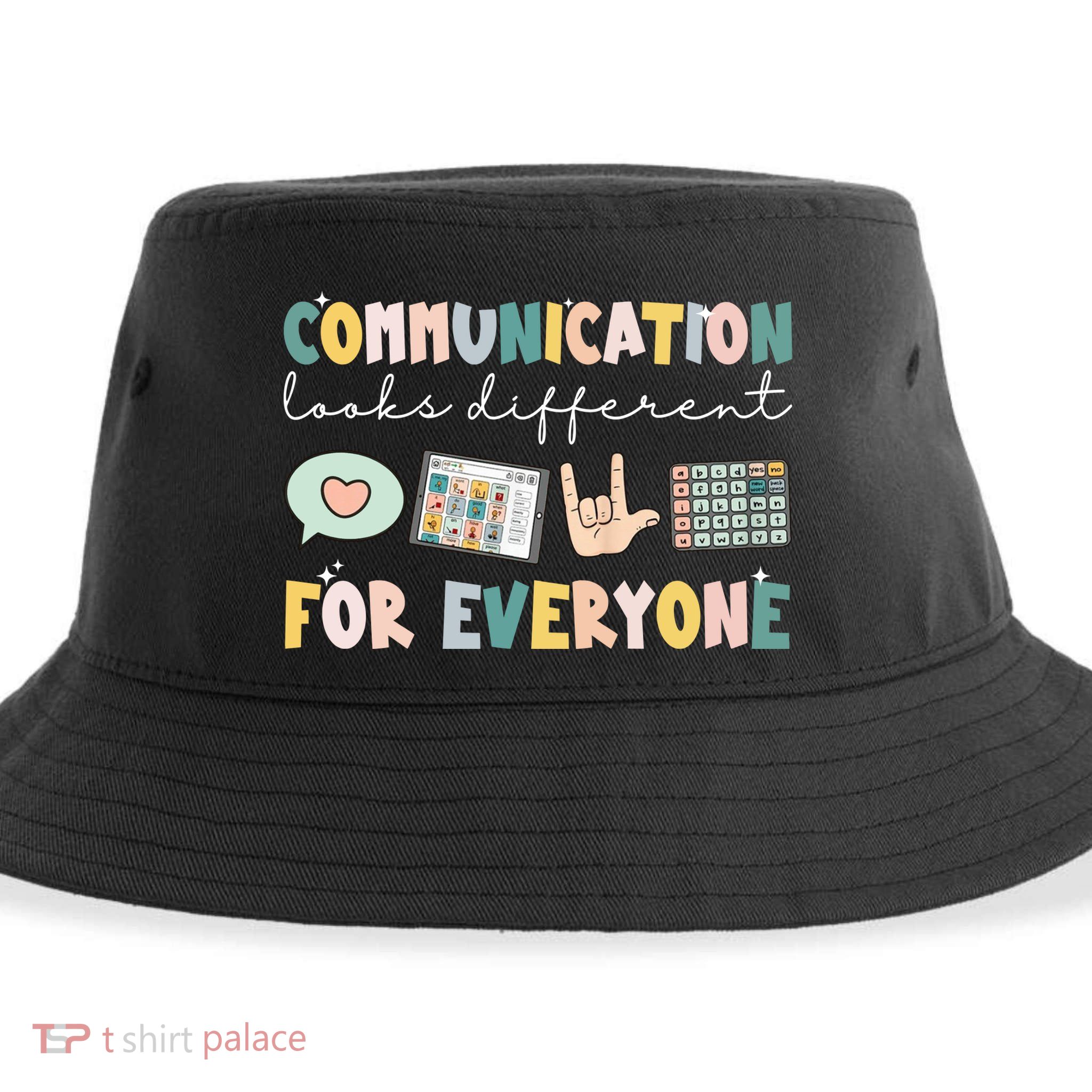 Communication Looks Different For Everyone Autism Awareness Sustainable Bucket Hat