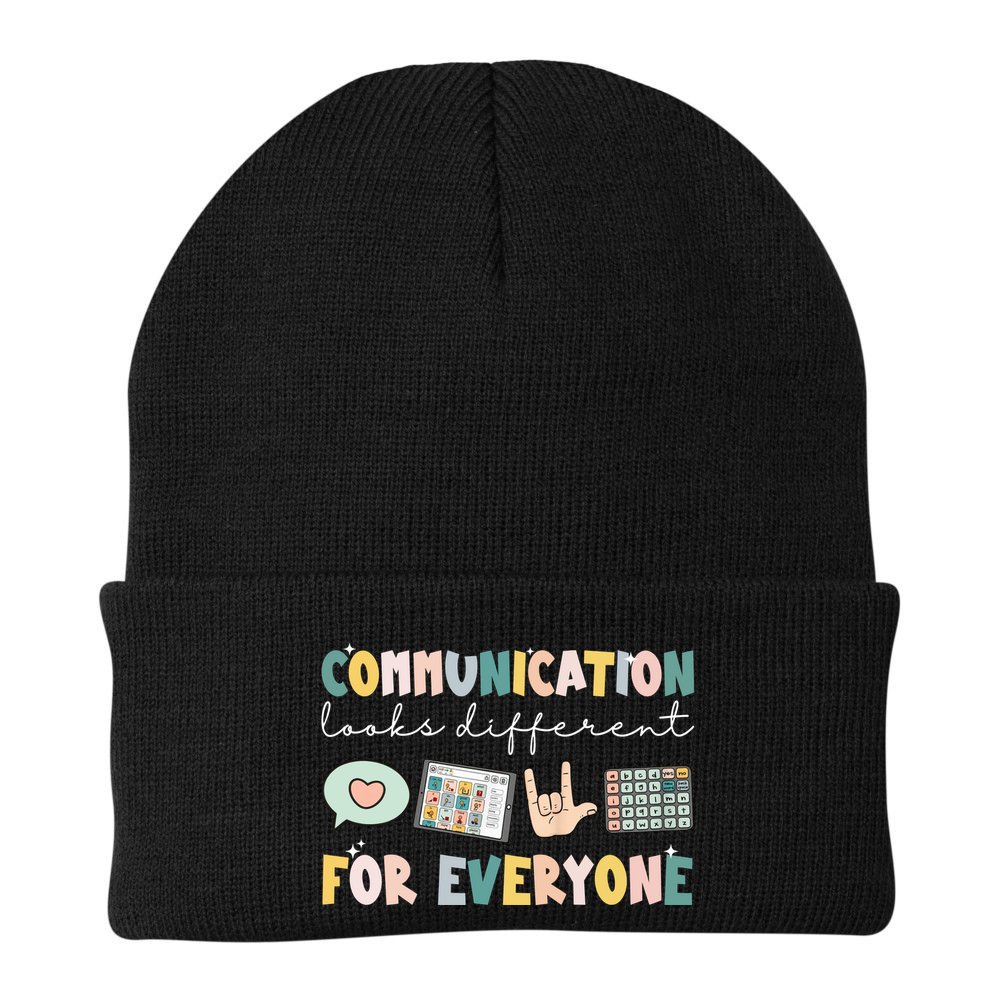 Communication Looks Different For Everyone Autism Awareness Beanie