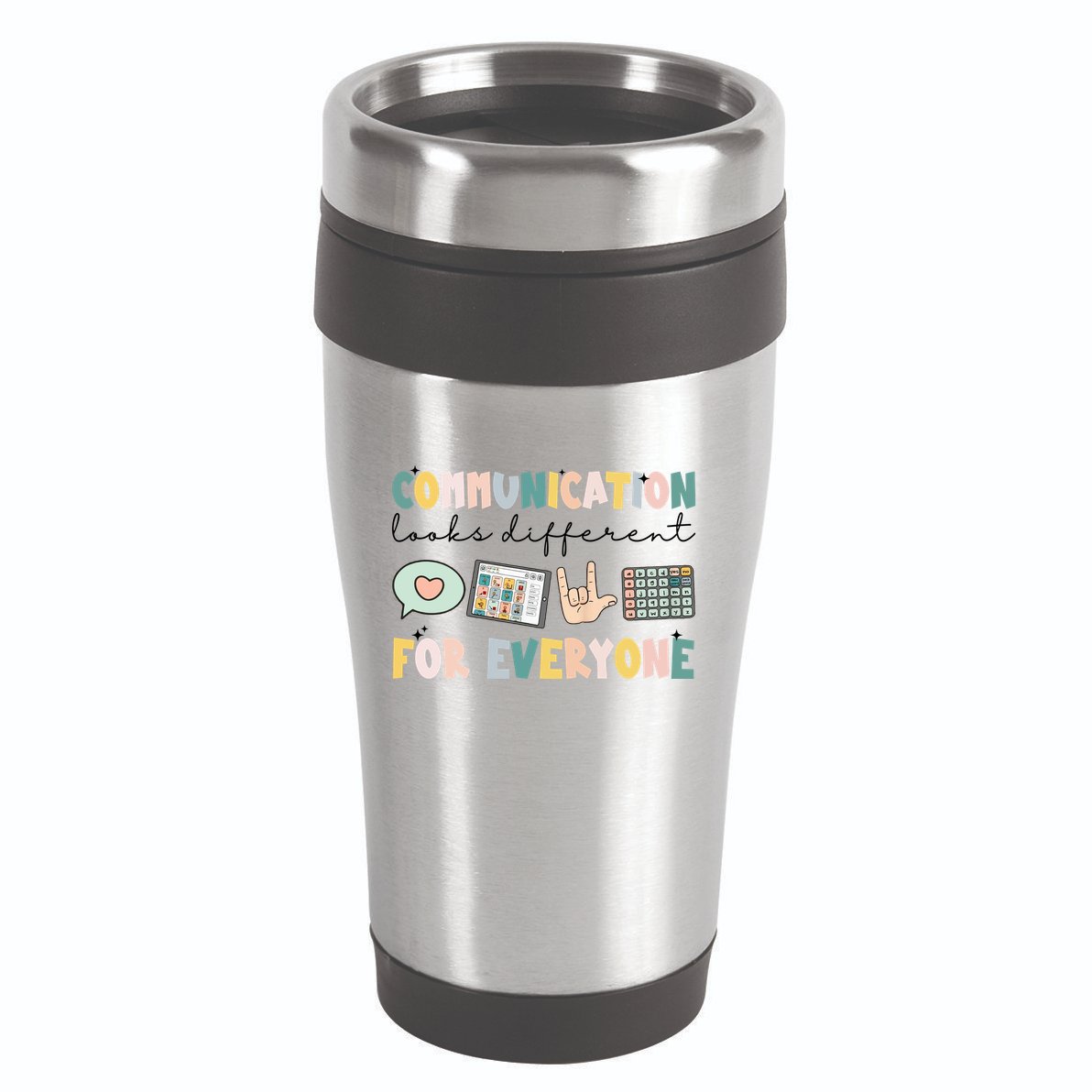 Communication Looks Different For Everyone Autism Awareness 16oz Travel Tumbler