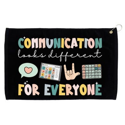 Communication Looks Different For Everyone Autism Awareness Grommeted Golf Towel