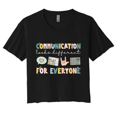 Communication Looks Different For Everyone Autism Awareness Crop Top