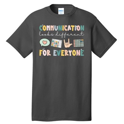 Communication Looks Different For Everyone Autism Awareness Tall T-Shirt