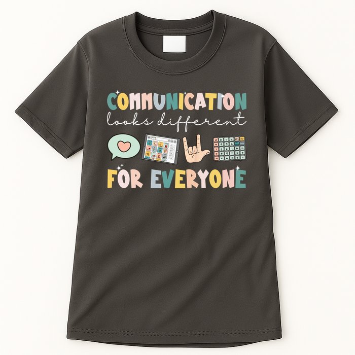 Communication Looks Different For Everyone Autism Awareness Tall T-Shirt