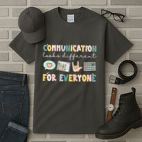 Communication Looks Different For Everyone Autism Awareness Tall T-Shirt