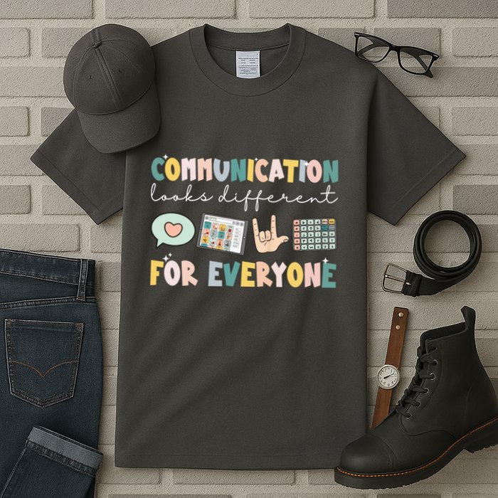 Communication Looks Different For Everyone Autism Awareness Tall T-Shirt