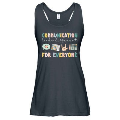 Communication Looks Different For Everyone Autism Awareness Ladies Essential Flowy Tank