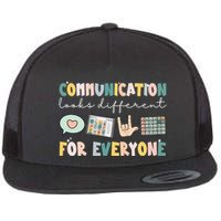 Communication Looks Different For Everyone Autism Awareness Flatbill Hat