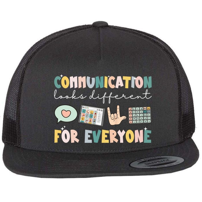 Communication Looks Different For Everyone Autism Awareness Flatbill Hat