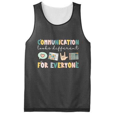 Communication Looks Different For Everyone Autism Awareness Mesh Reversible Basketball Jersey Tank