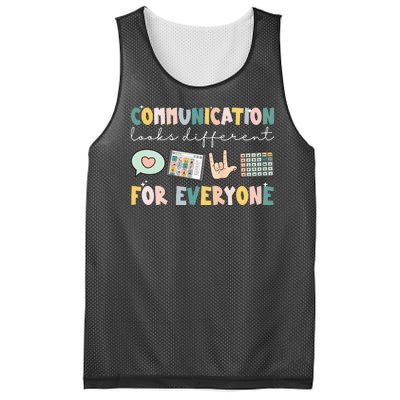 Communication Looks Different For Everyone Autism Awareness Mesh Reversible Basketball Jersey Tank