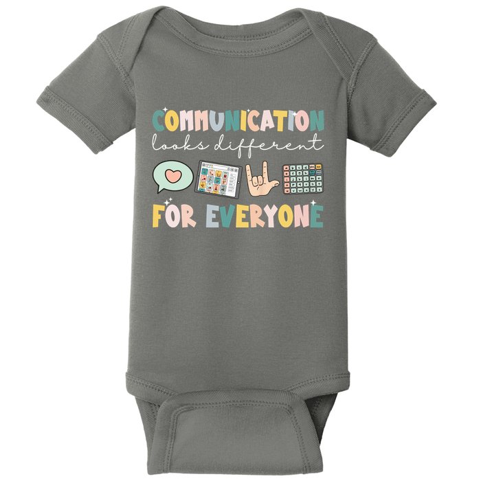 Communication Looks Different For Everyone Autism Awareness Baby Bodysuit