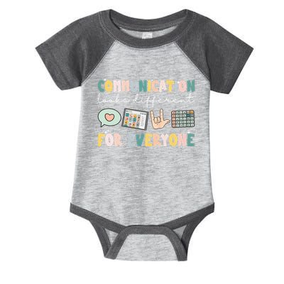 Communication Looks Different For Everyone Autism Awareness Infant Baby Jersey Bodysuit