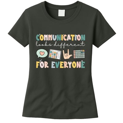 Communication Looks Different For Everyone Autism Awareness Womens T-Shirt