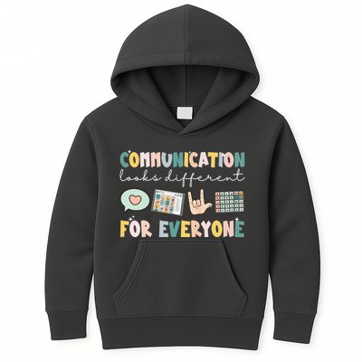 Communication Looks Different For Everyone Autism Awareness Kids Hoodie