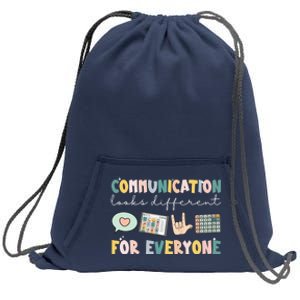 Communication Looks Different For Everyone Autism Awareness Sweatshirt Cinch Pack Bag