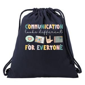 Communication Looks Different For Everyone Autism Awareness Drawstring Bag