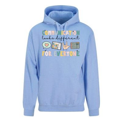 Communication Looks Different For Everyone Autism Awareness Unisex Surf Hoodie