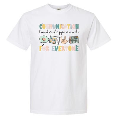 Communication Looks Different For Everyone Autism Awareness Garment-Dyed Heavyweight T-Shirt