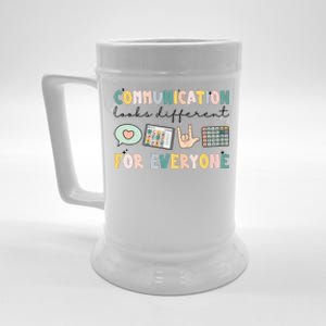 Communication Looks Different For Everyone Autism Awareness Beer Stein