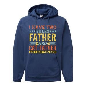 Cat Lover Dad Quote Funny Kitty Father Kitten Fathers Day Performance Fleece Hoodie