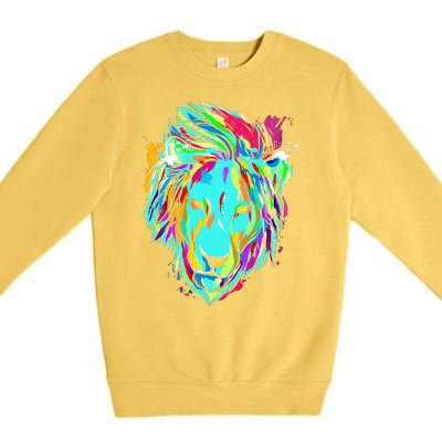 Colorful Lion Design Premium Crewneck Sweatshirt