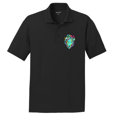 Colorful Lion Design PosiCharge RacerMesh Polo