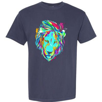 Colorful Lion Design Garment-Dyed Heavyweight T-Shirt