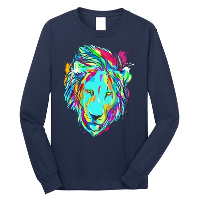 Colorful Lion Design Long Sleeve Shirt