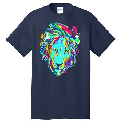 Colorful Lion Design Tall T-Shirt