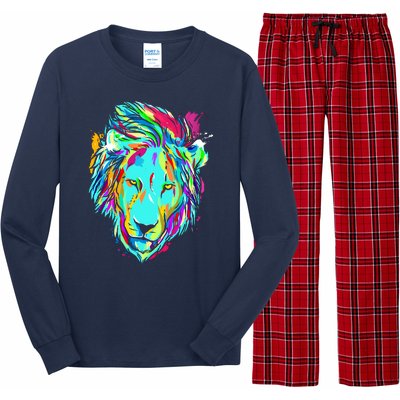 Colorful Lion Design Long Sleeve Pajama Set