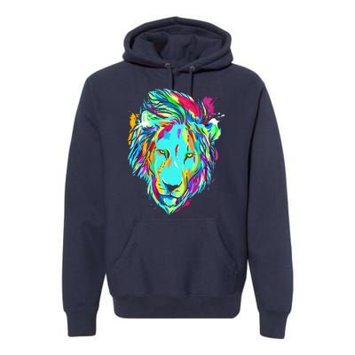 Colorful Lion Design Premium Hoodie