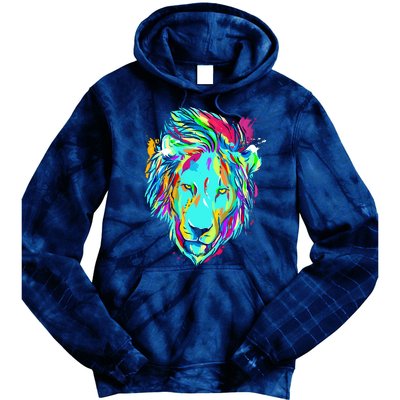 Colorful Lion Design Tie Dye Hoodie