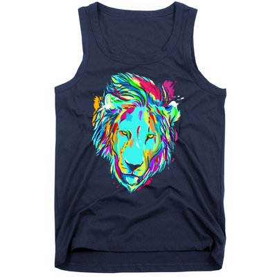 Colorful Lion Design Tank Top