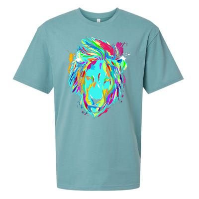 Colorful Lion Design Sueded Cloud Jersey T-Shirt