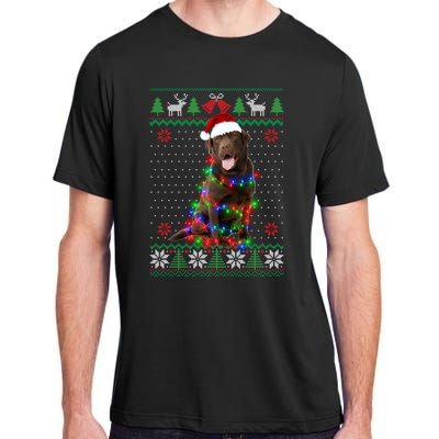 Chocolate Lab Dog Ugly Sweater Christmas Puppy Dog Lover Gift Adult ChromaSoft Performance T-Shirt