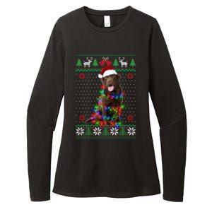 Chocolate Lab Dog Ugly Sweater Christmas Puppy Dog Lover Gift Womens CVC Long Sleeve Shirt