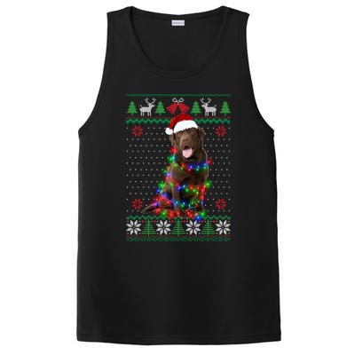 Chocolate Lab Dog Ugly Sweater Christmas Puppy Dog Lover Gift PosiCharge Competitor Tank