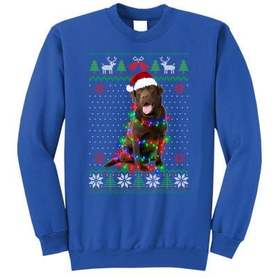 Chocolate Lab Dog Ugly Sweater Christmas Puppy Dog Lover Gift Sweatshirt