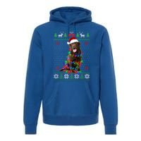 Chocolate Lab Dog Ugly Sweater Christmas Puppy Dog Lover Gift Premium Hoodie