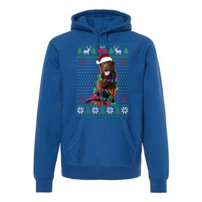 Chocolate Lab Dog Ugly Sweater Christmas Puppy Dog Lover Gift Premium Hoodie