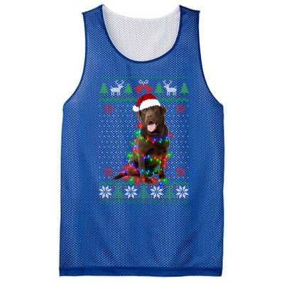 Chocolate Lab Dog Ugly Sweater Christmas Puppy Dog Lover Gift Mesh Reversible Basketball Jersey Tank