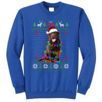 Chocolate Lab Dog Ugly Sweater Christmas Puppy Dog Lover Gift Tall Sweatshirt