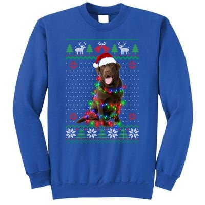 Chocolate Lab Dog Ugly Sweater Christmas Puppy Dog Lover Gift Tall Sweatshirt