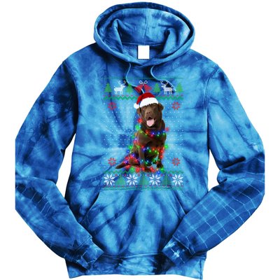 Chocolate Lab Dog Ugly Sweater Christmas Puppy Dog Lover Gift Tie Dye Hoodie