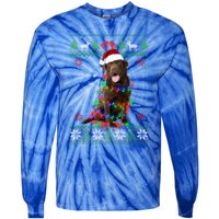 Chocolate Lab Dog Ugly Sweater Christmas Puppy Dog Lover Gift Tie-Dye Long Sleeve Shirt