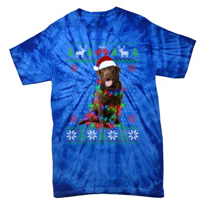 Chocolate Lab Dog Ugly Sweater Christmas Puppy Dog Lover Gift Tie-Dye T-Shirt