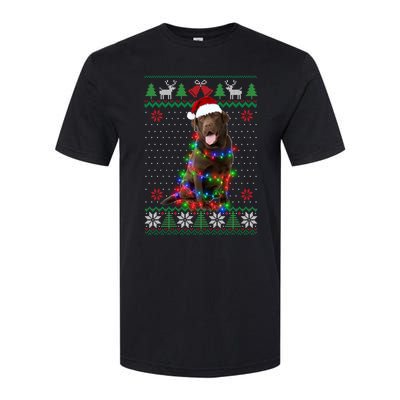 Chocolate Lab Dog Ugly Sweater Christmas Puppy Dog Lover Gift Softstyle CVC T-Shirt